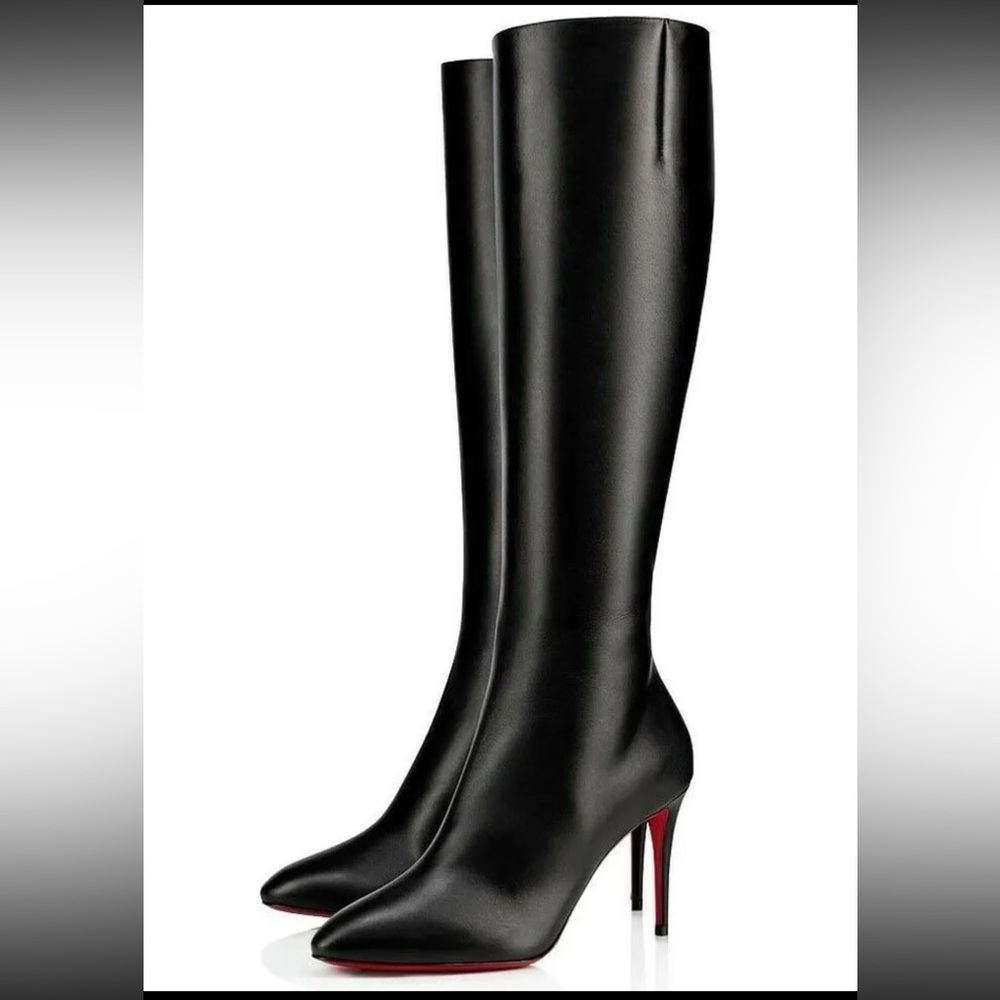 NEW ELOISE BOTTA 85 CALF CHRISTIAN LOUBOUTIN BOOTS TALL 42 Size 11